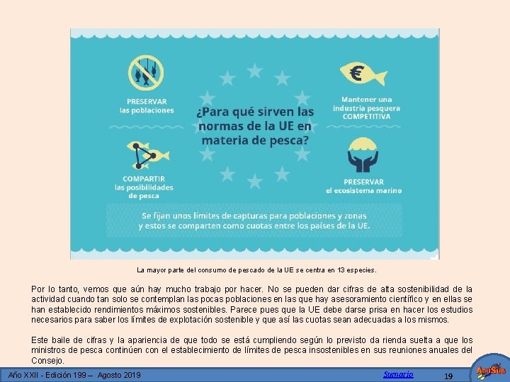 La mayor parte del consumo de pescado de la UE se centra en 13