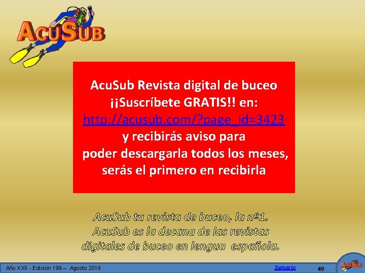 Acu. Sub Revista digital de buceo ¡¡Suscríbete GRATIS!! en: http: //acusub. com/? page_id=3423 y