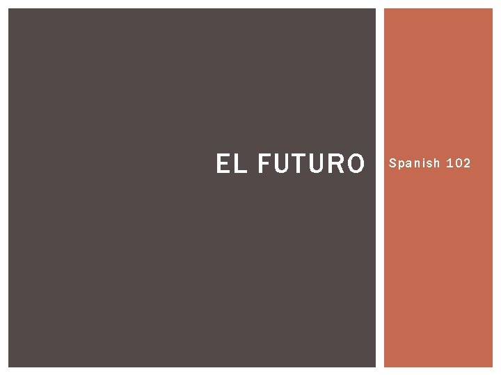 EL FUTURO Spanish 102 