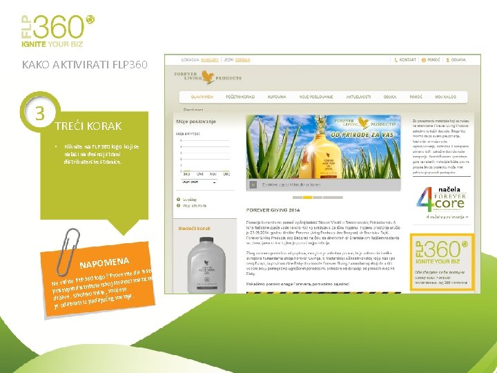 KAKO AKTIVIRATI FLP 360 3 TREĆI KORAK • Kliknite na FLP 360 logo koji
