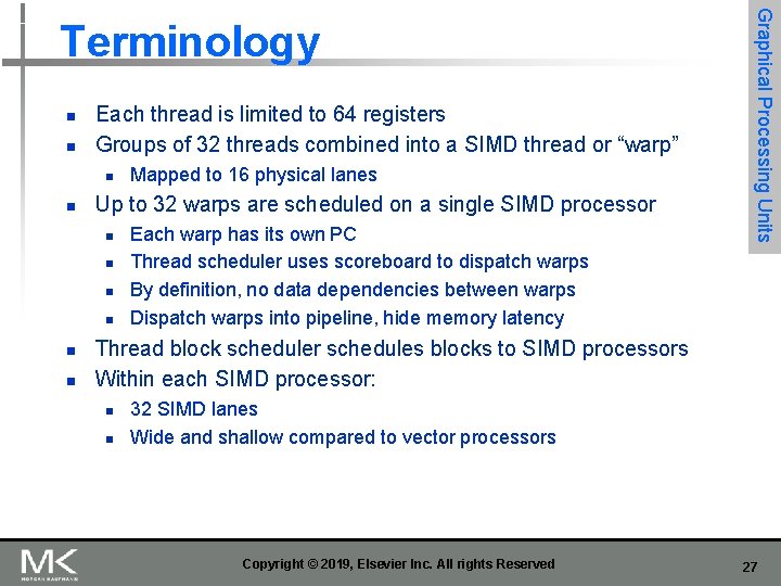 n n Each thread is limited to 64 registers Groups of 32 threads combined