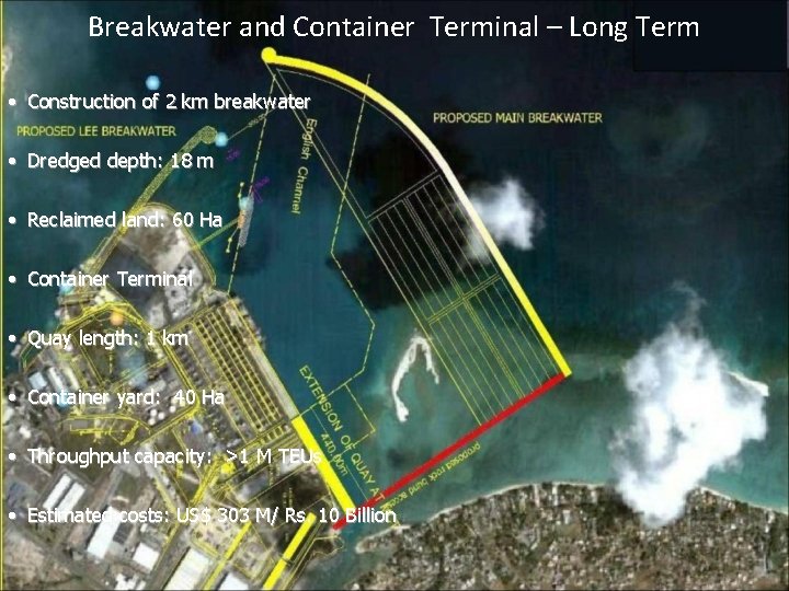 Breakwater and Container Terminal – Long Term • Construction of 2 km breakwater •