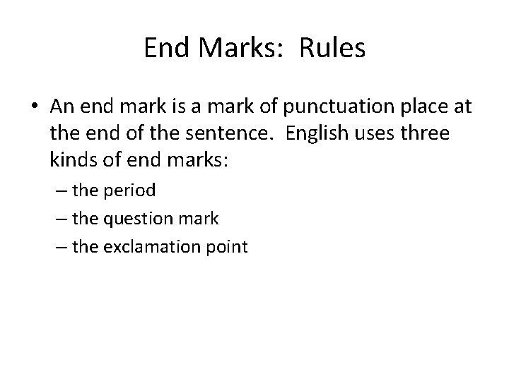Sentences 2014 2015 End Marks and Sentence Purpose