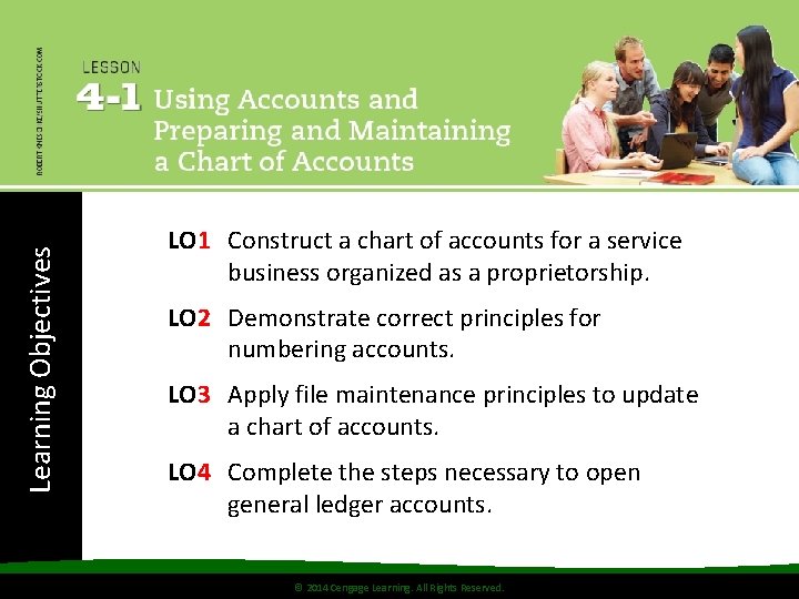 Learning Objectives LO 1 Construct a chart of accounts for a service business organized