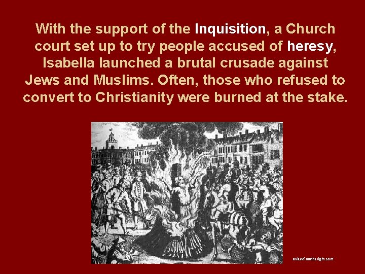 With the support of the Inquisition, a Church court set up to try people