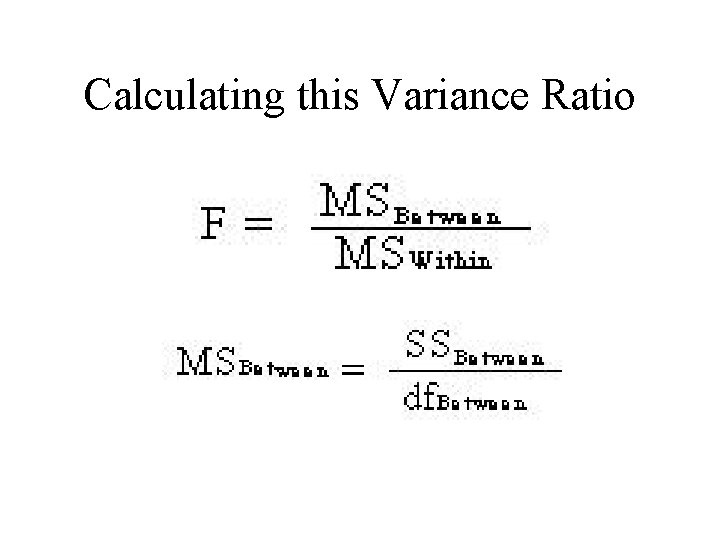 Calculating this Variance Ratio 