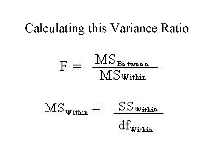 Calculating this Variance Ratio 