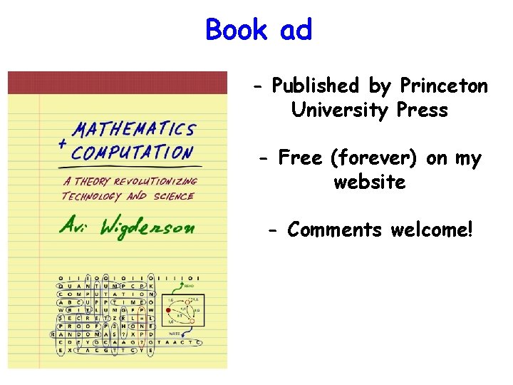 Book ad - Published by Princeton University Press - Free (forever) on my website