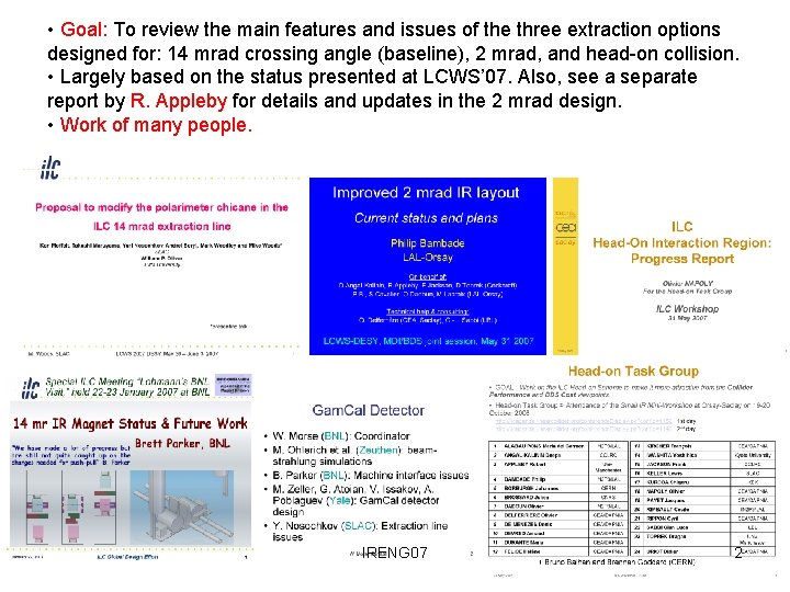  • Goal: To review the main features and issues of the three extraction