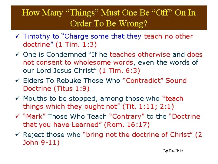 How Many “Things” Must One Be “Off” On In Order To Be Wrong? ü How Many “Things” Must One Be “Off” On In Order To Be Wrong? ü