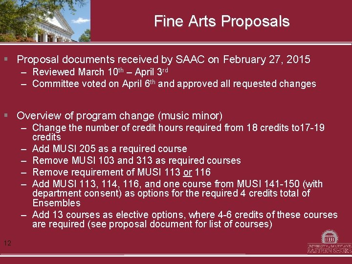 Fine Arts Proposals § Proposal documents received by SAAC on February 27, 2015 –