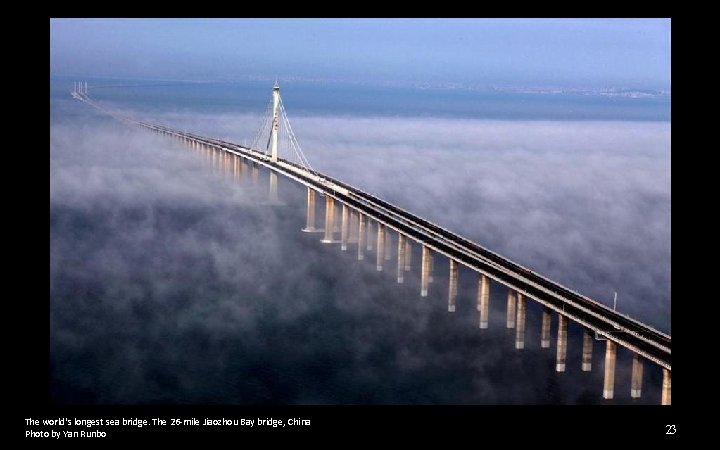 The world's longest sea bridge. The 26 -mile Jiaozhou Bay bridge, China Photo by