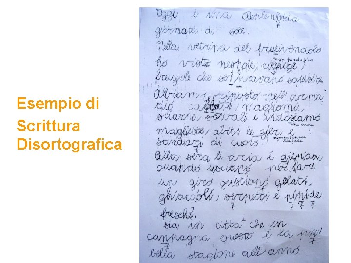 Esempio di Scrittura Disortografica 