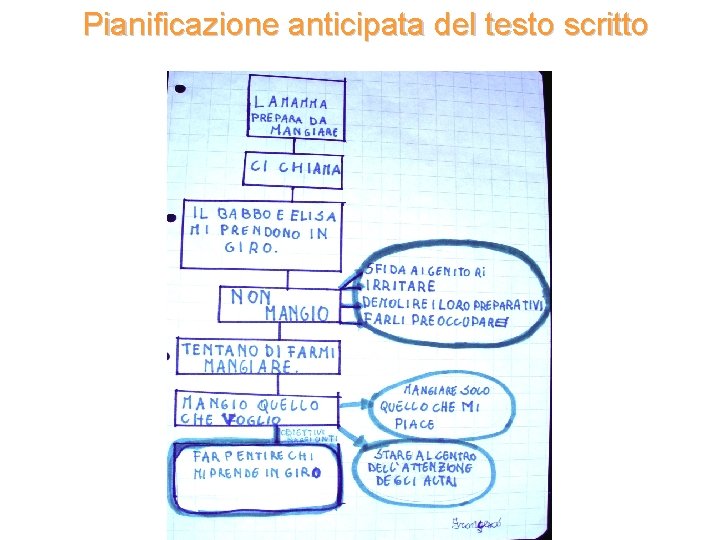 Pianificazione anticipata del testo scritto 