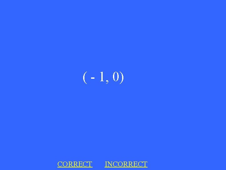 ( - 1, 0) CORRECT INCORRECT 