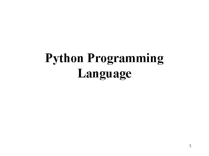 Python Programming Language 1 