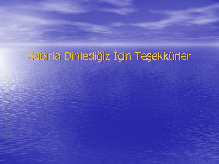 Sabırla Dinlediğiz İçin Teşekkürler 