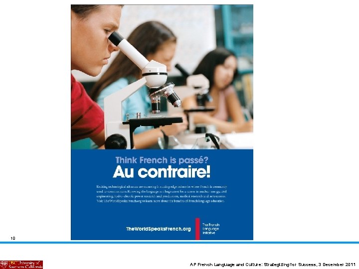 10 AP French Language and Culture: Strategizing for Success, 3 December 2011 