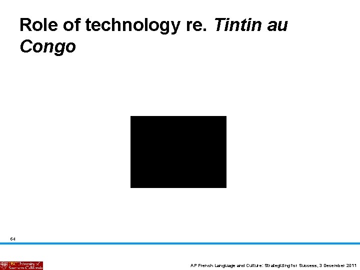Role of technology re. Tintin au Congo 54 AP French Language and Culture: Strategizing