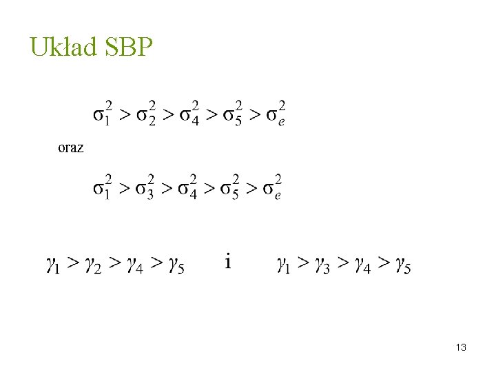 Układ SBP oraz 13 