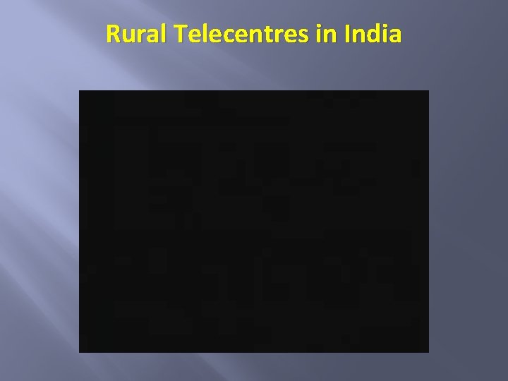 Rural Telecentres in India 