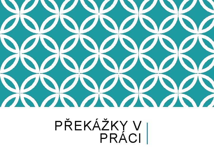 PŘEKÁŽKY V PRÁCI 