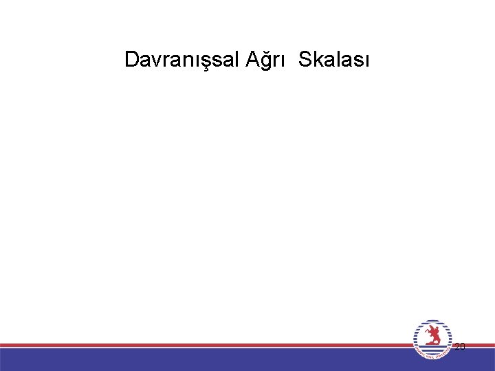 Davranışsal Ağrı Skalası 20 