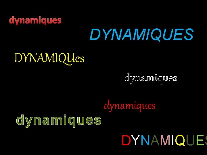 dynamiques DYNAMIQUES DYNAMIQUes dynamiques DYNAMIQUES 
