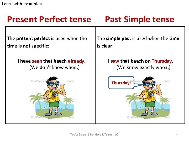 Learn with examples Present Perfect tense The present perfect is used when the time