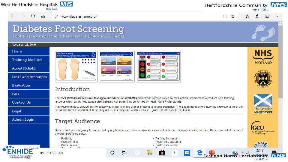 Update on local Diabetic Foot services and referral