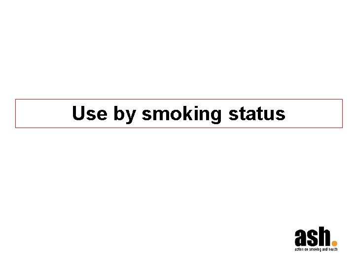 Use by smoking status 