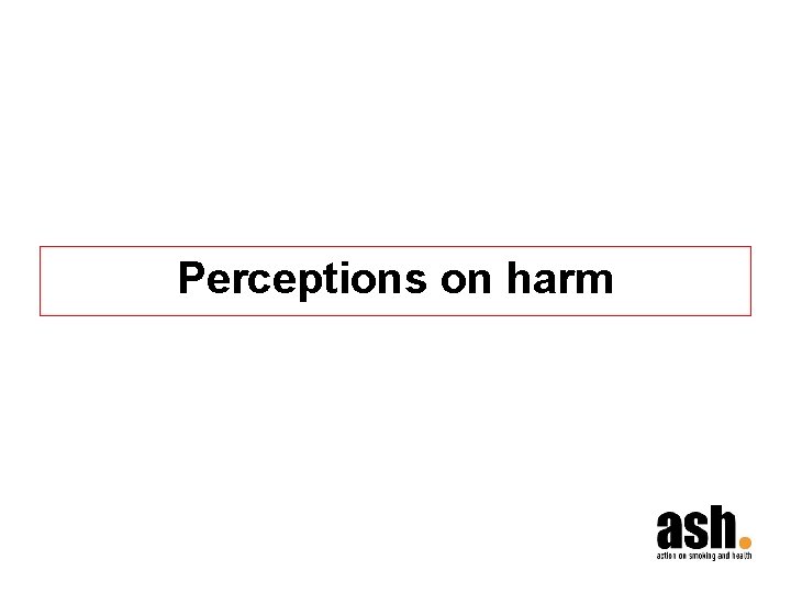 Perceptions on harm 