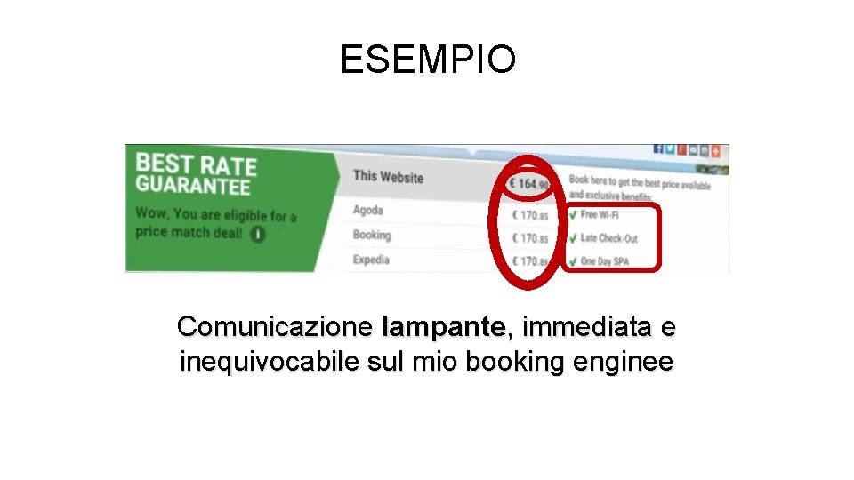 ESEMPIO Comunicazione lampante, immediata e inequivocabile sul mio booking enginee 