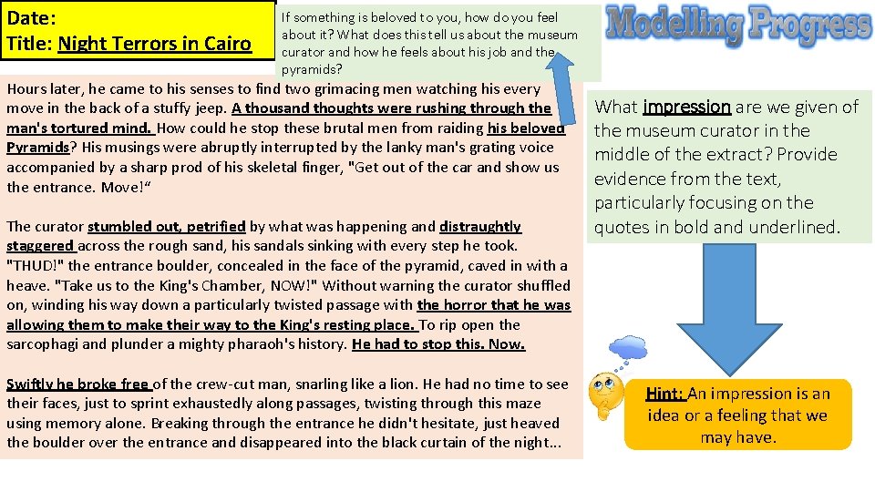 Date: Title: Night Terrors in Cairo If something is beloved to you, how do