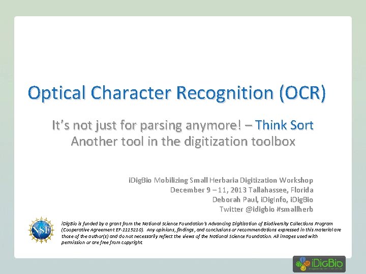 Optical Character Recognition (OCR) It’s not just for parsing anymore! – Think Sort Another
