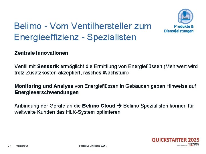 Belimo - Vom Ventilhersteller zum Energieeffizienz - Spezialisten Zentrale Innovationen Ventil mit Sensorik ermöglicht