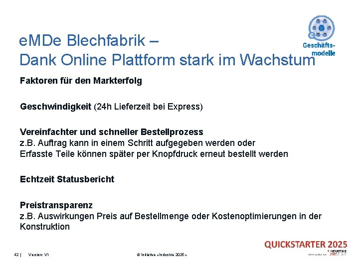 e. MDe Blechfabrik – Dank Online Plattform stark im Wachstum Faktoren für den Markterfolg