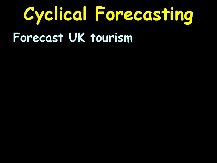 Cyclical Forecasting Forecast UK tourism 