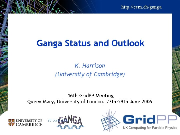 http: //cern. ch/ganga Ganga Status and Outlook K. Harrison (University of Cambridge) 16 th