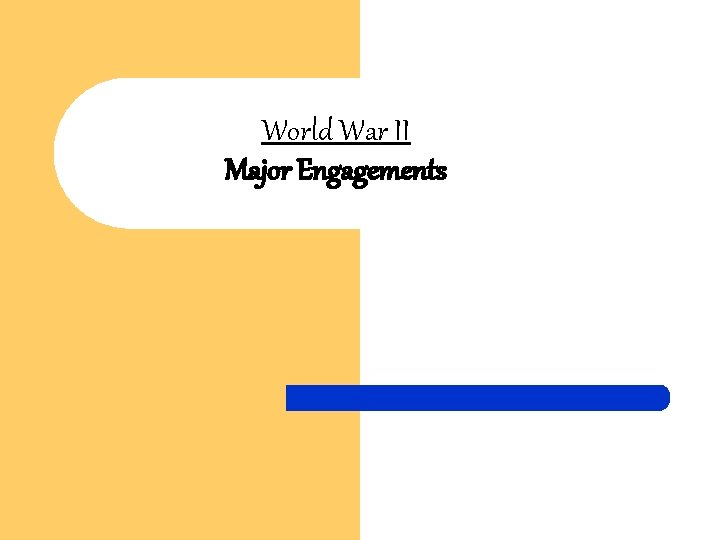 World War II Major Engagements 