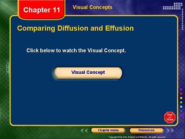 Chapter 11 Visual Concepts Comparing Diffusion and Effusion Click below to watch the Visual