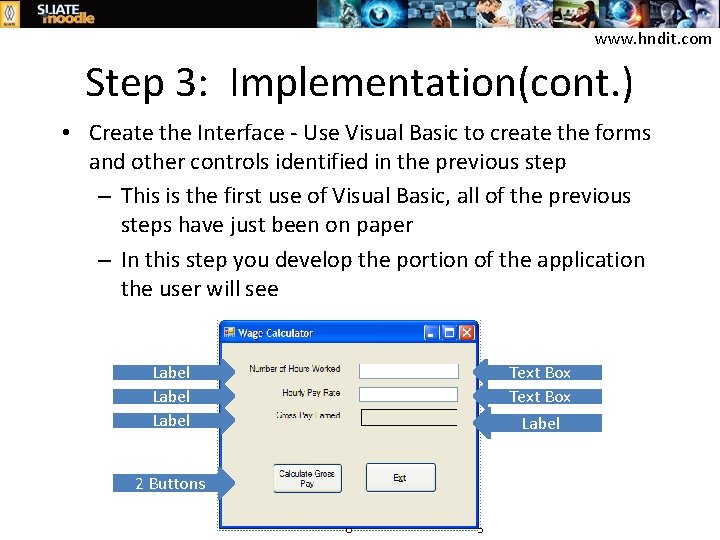 www. hndit. com Step 3: Implementation(cont. ) • Create the Interface - Use Visual