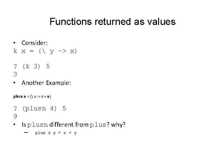 Creating Functions Functional Programming The function calculator ...