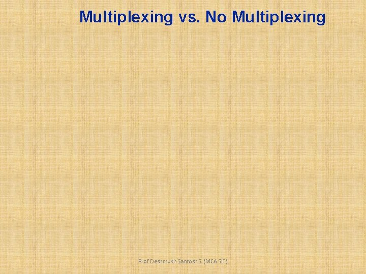 Multiplexing vs. No Multiplexing Prof. Deshmukh Santosh S. (MCA SIT) 