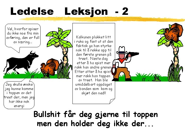 Ledelse Leksjon - 2 Vel, hvorfor spiser du ikke noe fra min avføring, den