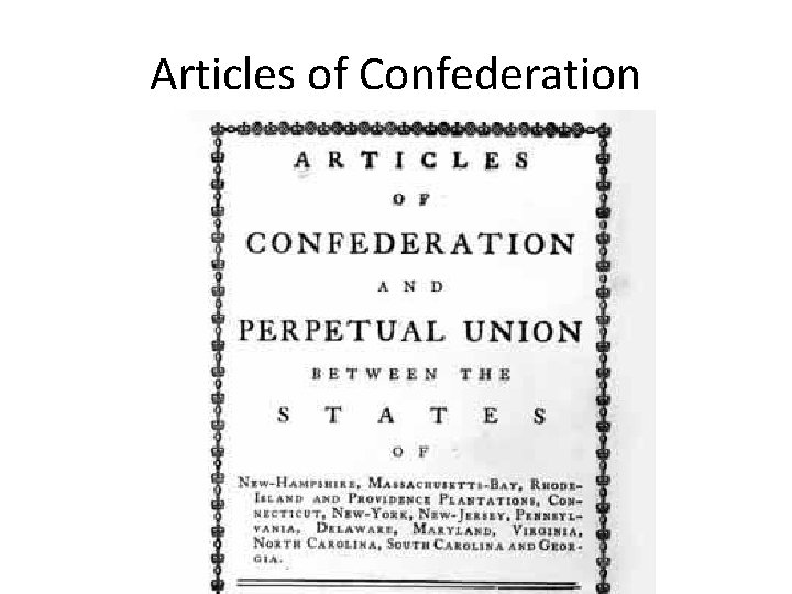 Articles of Confederation 
