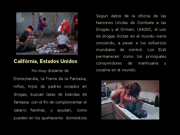 Segun datos de la oficina de las Naciones Unidas de Combate a las Drogas