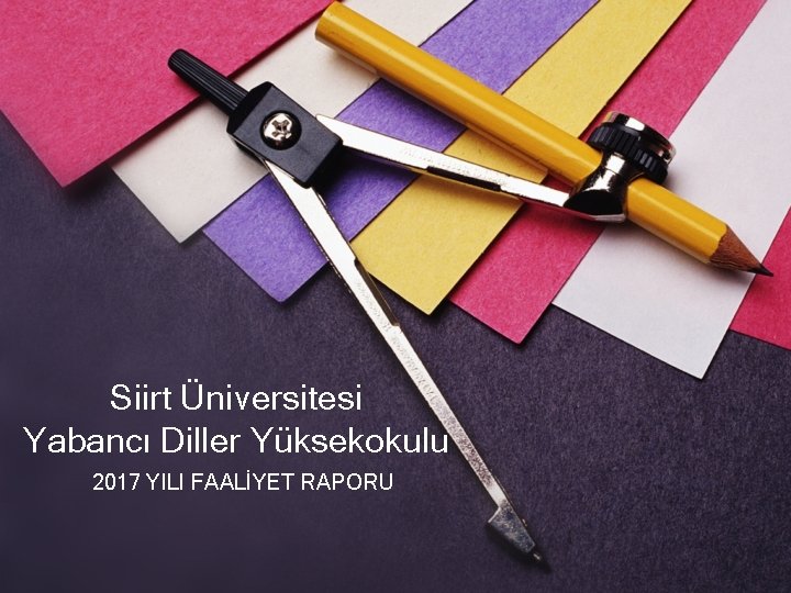 Siirt Üniversitesi Yabancı Diller Yüksekokulu 2017 YILI FAALİYET RAPORU 