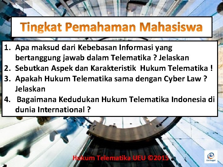 1. Apa maksud dari Kebebasan Informasi yang bertanggung jawab dalam Telematika ? Jelaskan 2.