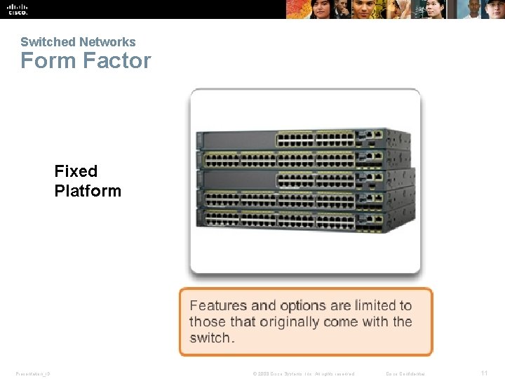 Switched Networks Form Factor Fixed Platform Presentation_ID © 2008 Cisco Systems, Inc. All rights